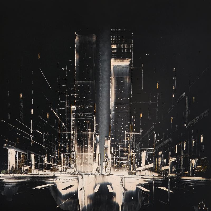 Painting Nocturn by Rey Julien | Painting Figurative Mixed Urban Black & White