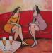 Painting Champagne et confidences by Signamarcheix Bernard | Painting Figurative Life style Acrylic Ink