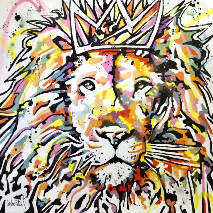 Peinture The lion par Cornée Patrick | Tableau Pop Art Mixte animaux, icones Pop