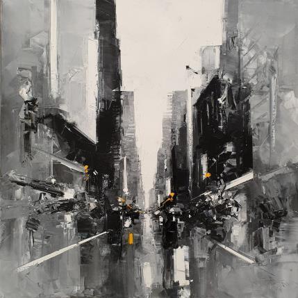 Painting Black Avenue by Castan Daniel | Painting Figurative Oil Landscapes, Urban