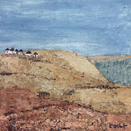 Gemälde Le village blanc von Collet Christine | Gemälde  Acryl Landschaften