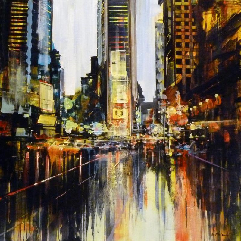 Painting New York, Times Square by Frédéric Thiery | Painting Figurative Acrylic Urban Life style