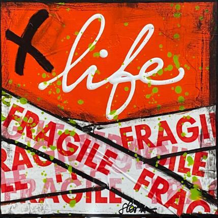Painting Fragile life (rouge) by Costa Sophie | Painting Pop art Mixed