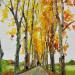 Gemälde The road in autumn  von Chen Xi | Gemälde Figurativ Landschaften Natur Öl