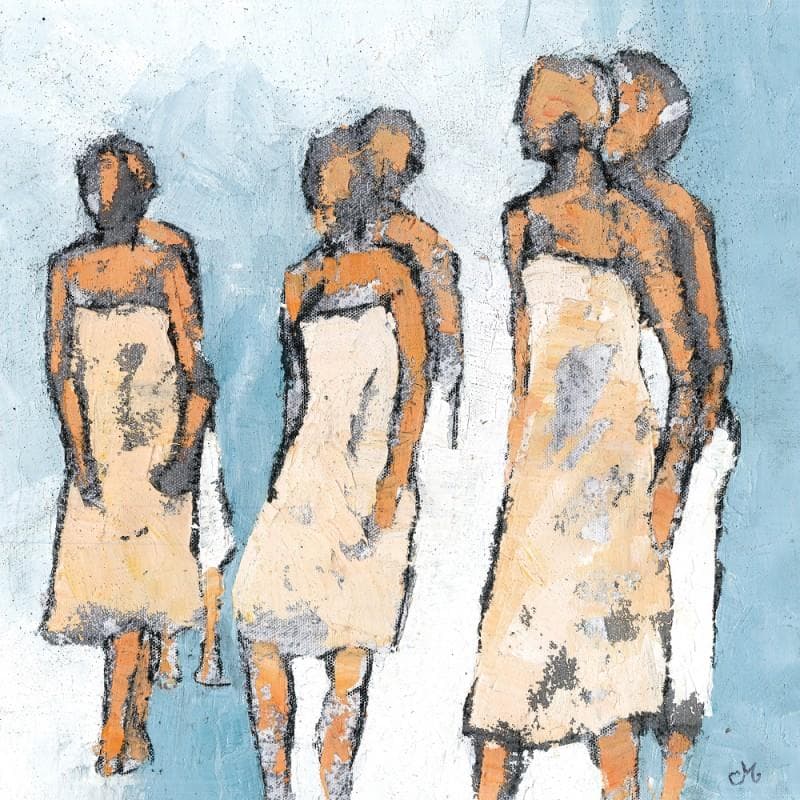 Painting En marche by Malfreyt Corinne | Painting Figurative Mixed Life style