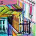 Gemälde Croissants au balcon von Anicet Olivier | Gemälde Figurativ Urban Acryl