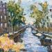 Painting Les bleus du ciel et du canal by Dontu Grigore | Painting Figurative Oil Urban