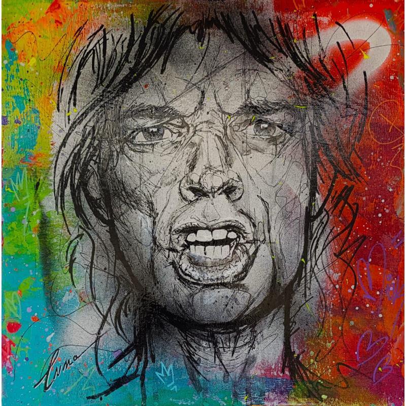 Painting Mick by Luma | Painting Pop-art Portrait Pop icons Acrylic