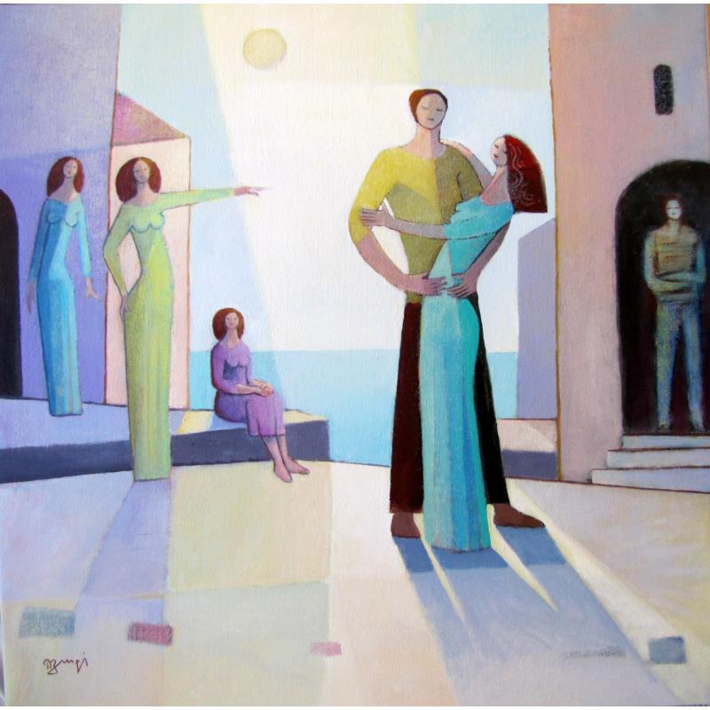 Painting La rencontre by Burgi Roger | Painting Figurative Life style