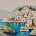 Peinture Village grec II par Burgi Roger | Tableau Figuratif Paysages