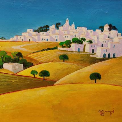Painting Villages blancs d'Andalousie by Burgi Roger | Painting Figurative Mixed Landscapes