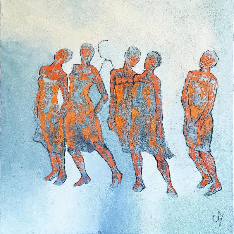 Painting Le cortège by Malfreyt Corinne | Painting Figurative Mixed Life style