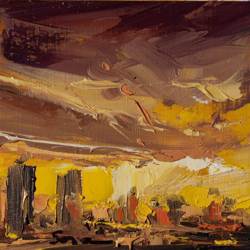 Gemälde Yellow sky von Fran Sosa | Gemälde Figurativ Landschaften Öl
