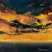 Peinture Horizon un yellow and black par Fran Sosa | Tableau Abstrait Paysages Huile