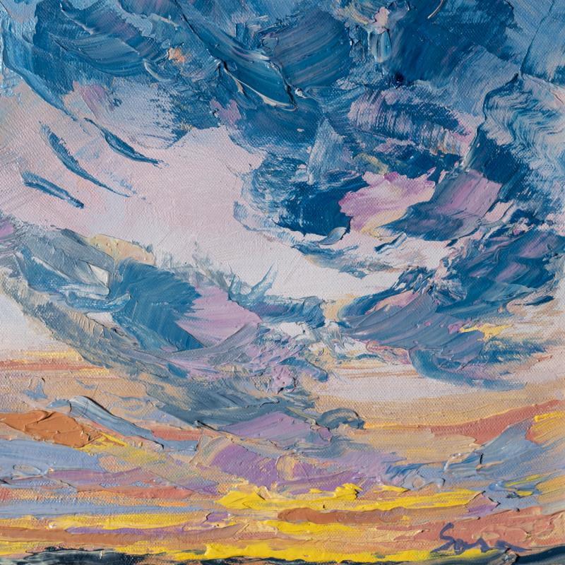 Peinture Movements in the sky par Fran Sosa | Tableau Abstrait Paysages Huile