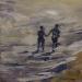Gemälde Couple on the shore von Fran Sosa | Gemälde Figurativ Landschaften Marine Alltagsszenen Öl