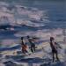 Gemälde Children in the water von Fran Sosa | Gemälde Figurativ Landschaften Marine Alltagsszenen Öl