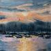 Gemälde Boats at sunset von Fran Sosa | Gemälde Figurativ Landschaften Marine Öl