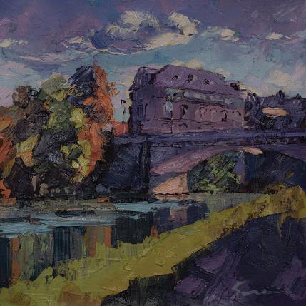 Painting The bridge of Nogent-sur-Seine by Fran Sosa | Painting Figurative Oil Landscapes, Urban