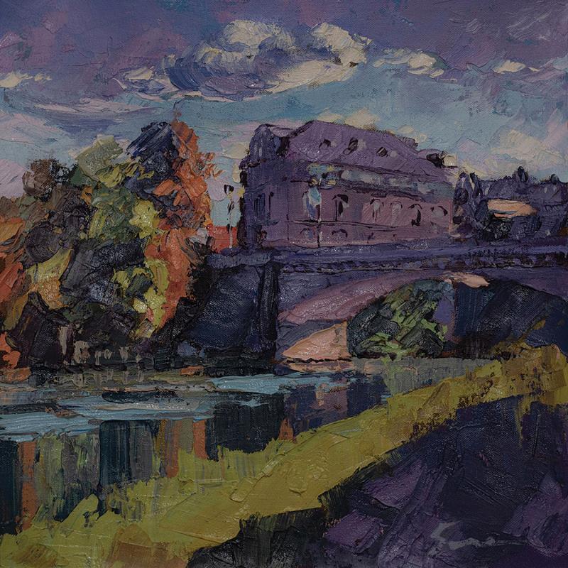 Gemälde The bridge of Nogent-sur-Seine von Fran Sosa | Gemälde Figurativ Landschaften Urban Öl