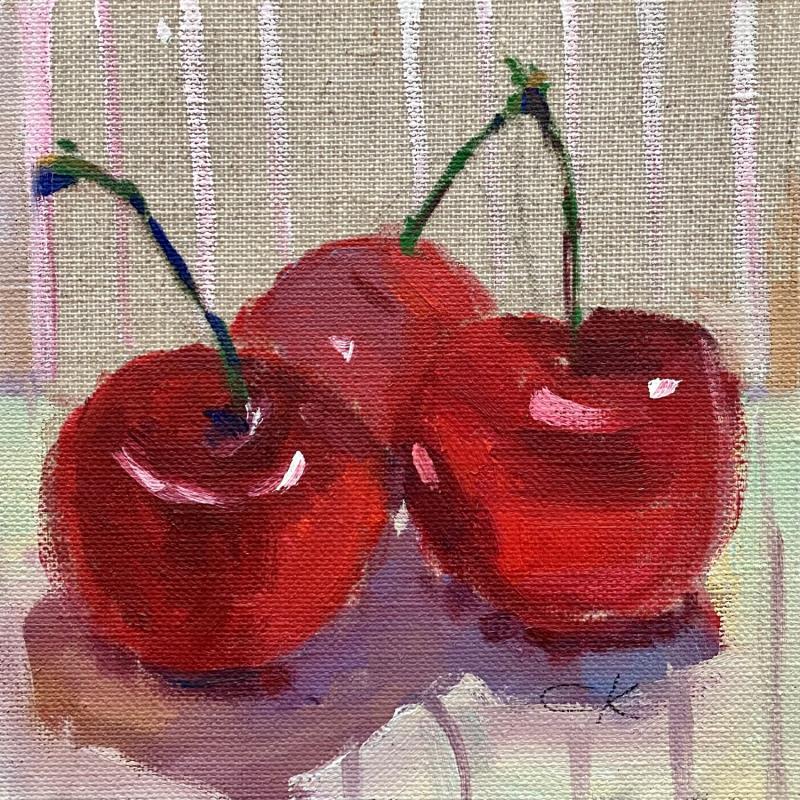 Peinture Cherry par Korneeva Olga | Tableau Impressionnisme Natures mortes Huile