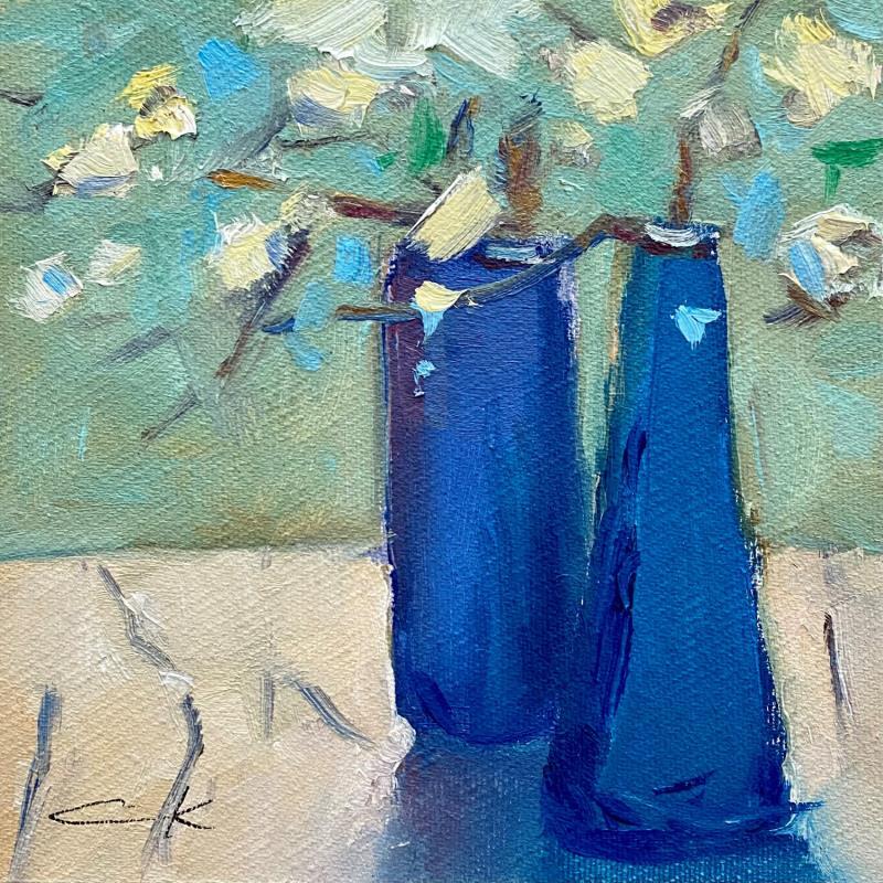 Painting Two vases by Korneeva Olga | Painting Impressionism Oil Still-life