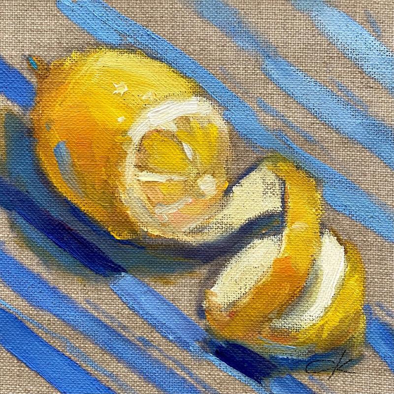Painting One lemon by Korneeva Olga | Painting Impressionism Still-life Oil