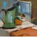 Painting Green jug by Korneeva Olga | Painting Impressionism Still-life Oil