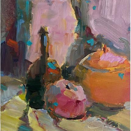 Painting Dark bottle by Korneeva Olga | Painting Impressionism Oil Pop icons, Still-life