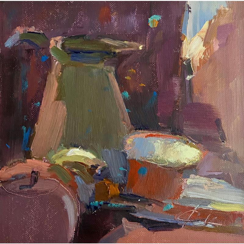 Gemälde Khaki jug von Korneeva Olga | Gemälde Impressionismus Stillleben Öl