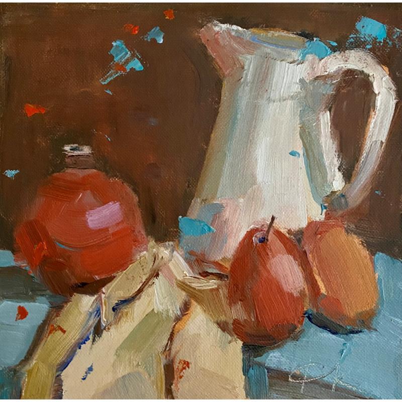 Painting White jug by Korneeva Olga | Painting Impressionism Still-life Oil
