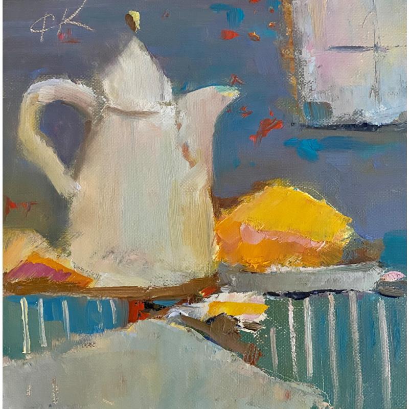 Gemälde Coffe pot von Korneeva Olga | Gemälde Impressionismus Öl Pop-Ikonen, Stillleben
