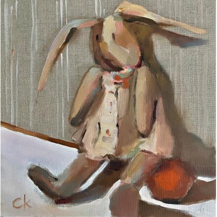 Painting Rabbit by Korneeva Olga | Painting Impressionism Oil Still-life