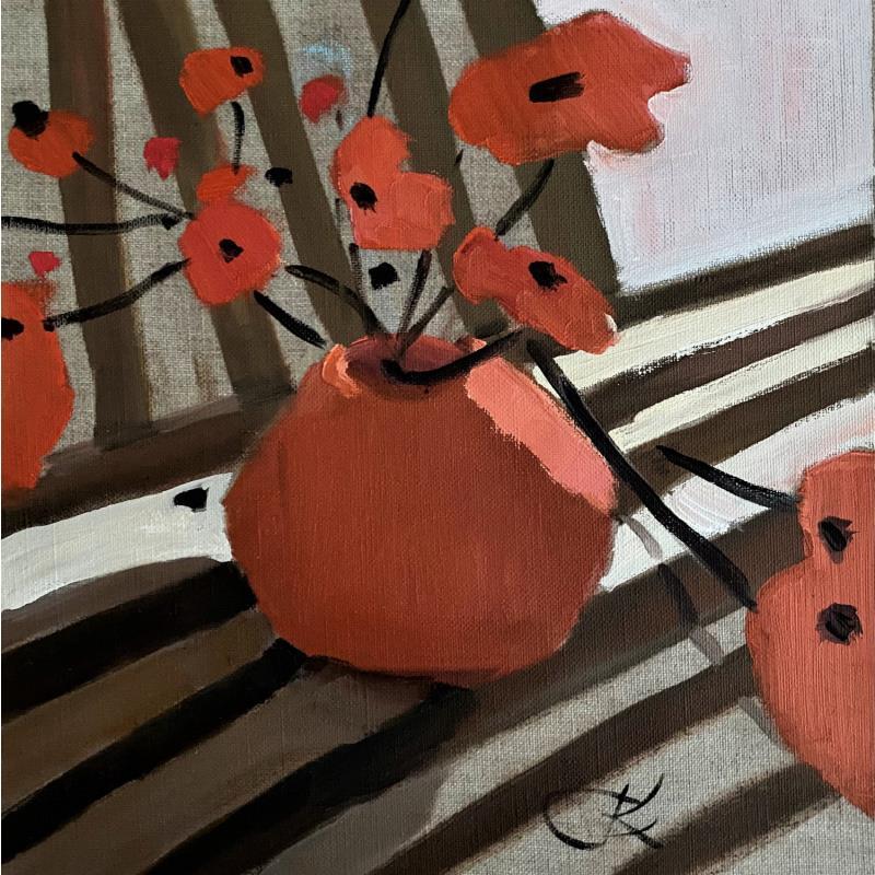 Gemälde Striped table von Korneeva Olga | Gemälde Impressionismus Öl Stillleben
