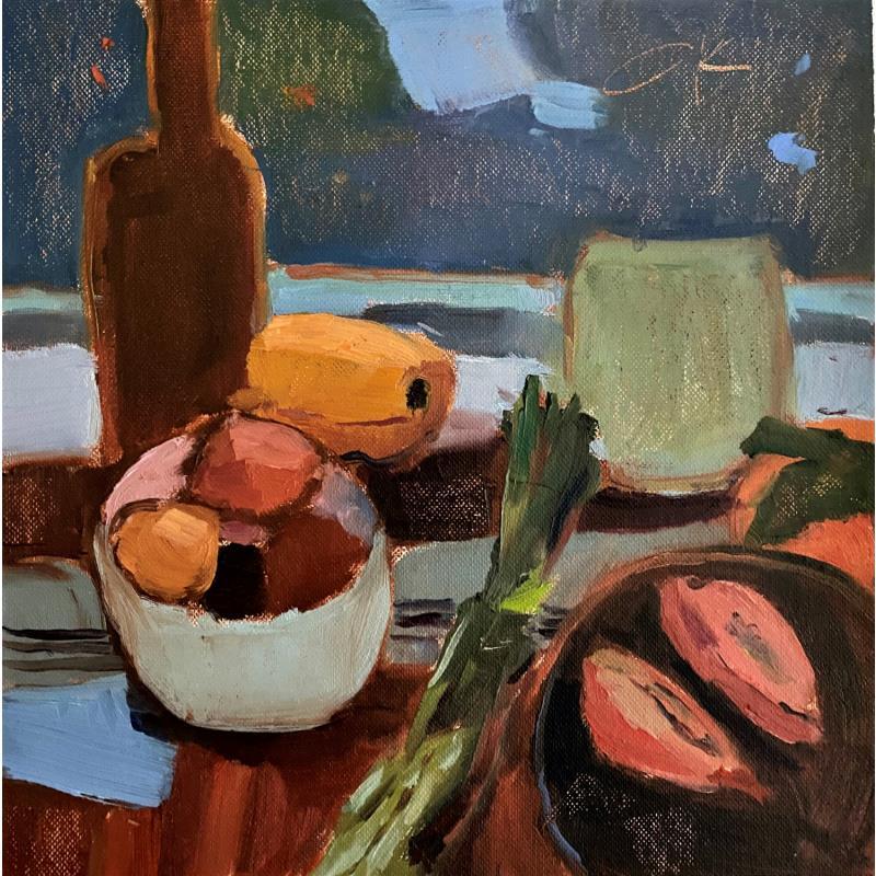 Gemälde Vegetables von Korneeva Olga | Gemälde Impressionismus Stillleben Öl