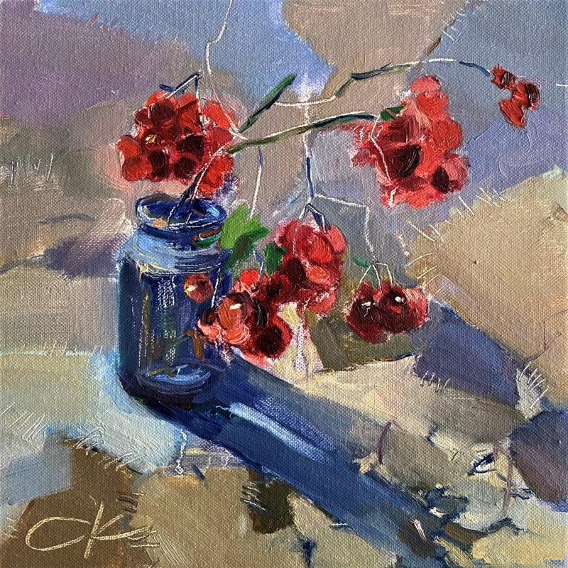 Painting Ashberry by Korneeva Olga | Painting Impressionism Oil Still-life