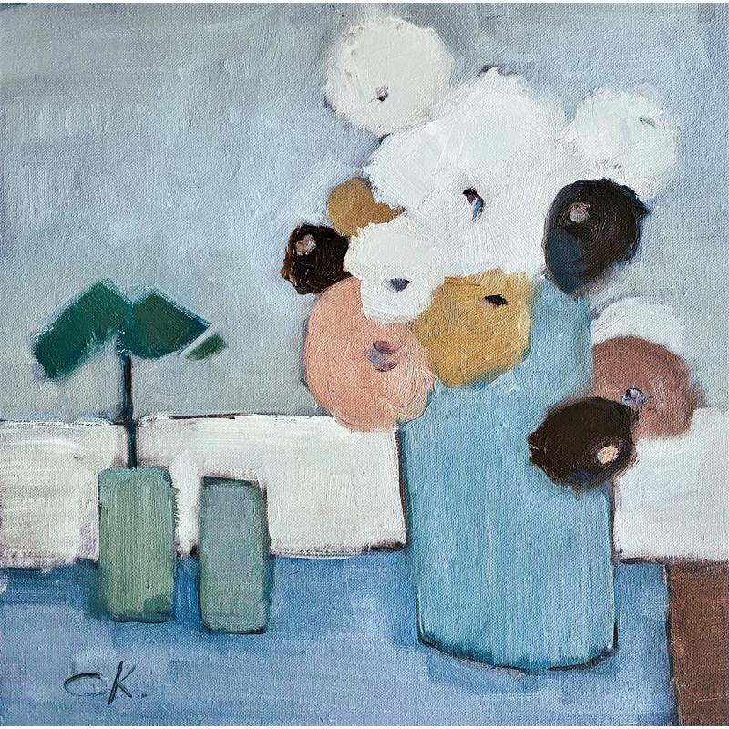 Painting Blue vase by Korneeva Olga | Painting Impressionism Still-life Oil
