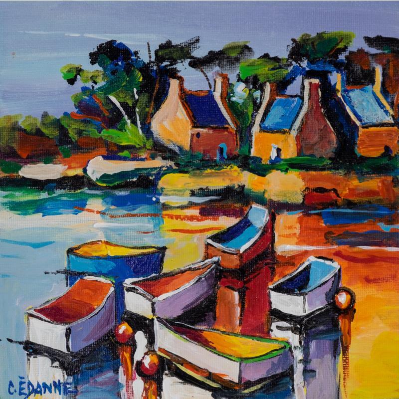 Painting Petit village breton by Cédanne | Painting Figurative Marine Oil