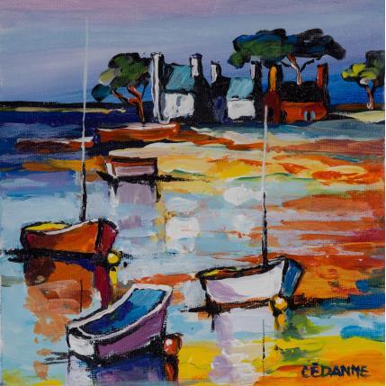 Painting Mer calme sur la côte bretonne by Cédanne | Painting Figurative Oil Marine