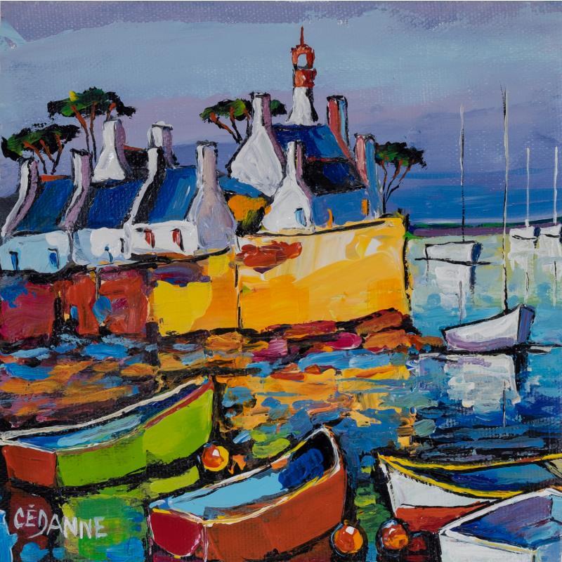 Peinture Un petit port breton par Cédanne | Tableau Figuratif Huile Marine, Paysages