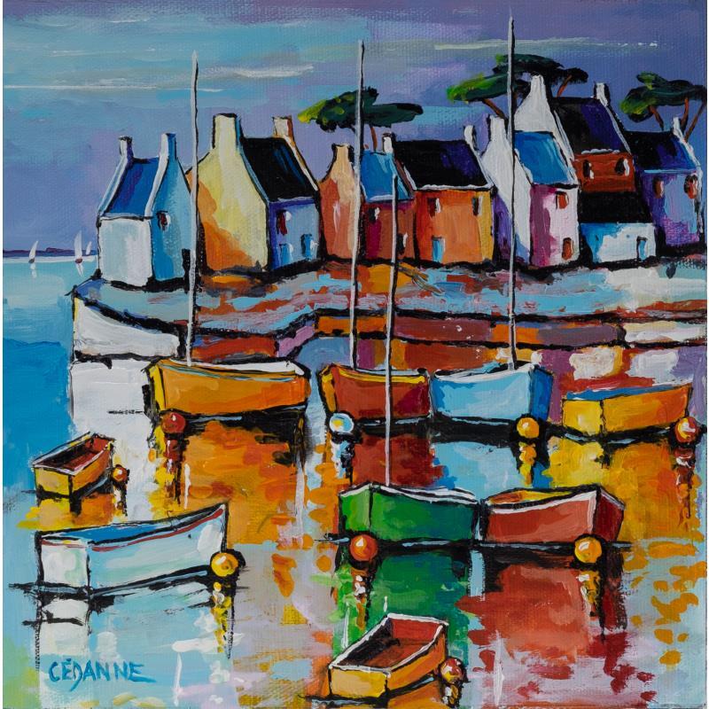 Painting Petit port de pêche en Bretagne by Cédanne | Painting Figurative Oil Marine