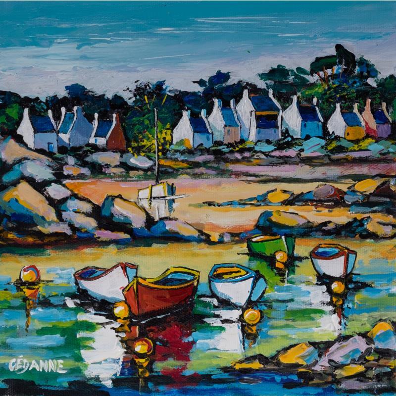 Gemälde Bretagne, barques de pêcheurs von Cédanne | Gemälde Figurativ Marine Öl
