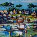 Peinture Marée basse au petit port par Cédanne | Tableau Figuratif Paysages Marine Huile