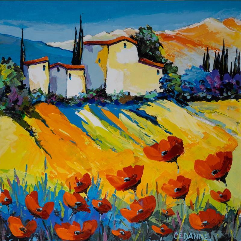 Peinture Paysage de Provence par Cédanne | Tableau Figuratif Huile Paysages