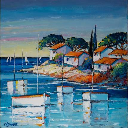Painting Petit village méditerrannéen by Cédanne | Painting Figurative Oil Landscapes, Marine