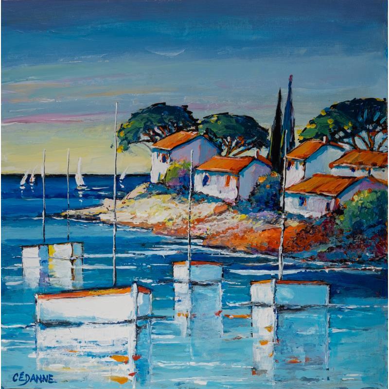 Gemälde Petit village méditerrannéen von Cédanne | Gemälde Figurativ Öl Landschaften, Marine