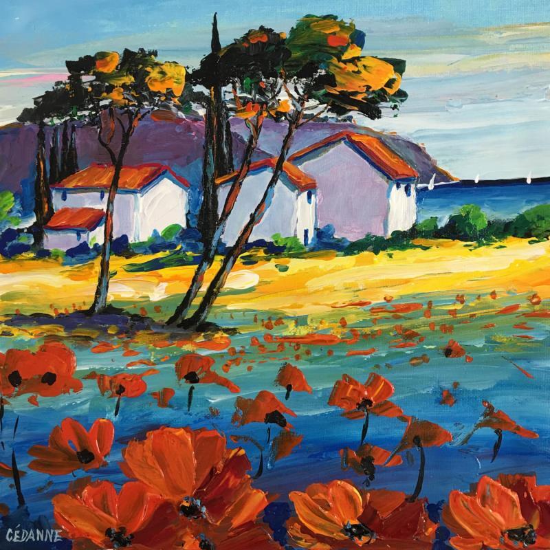 Painting La belle journée sur la côte by Cédanne | Painting Figurative Acrylic Landscapes Marine