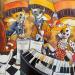Painting La musique dans la peau by Fauve | Painting Figurative Oil Acrylic Life style Animals