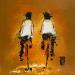 Painting Rencontre by Raffin Christian | Painting Figurative Life style Oil Acrylic