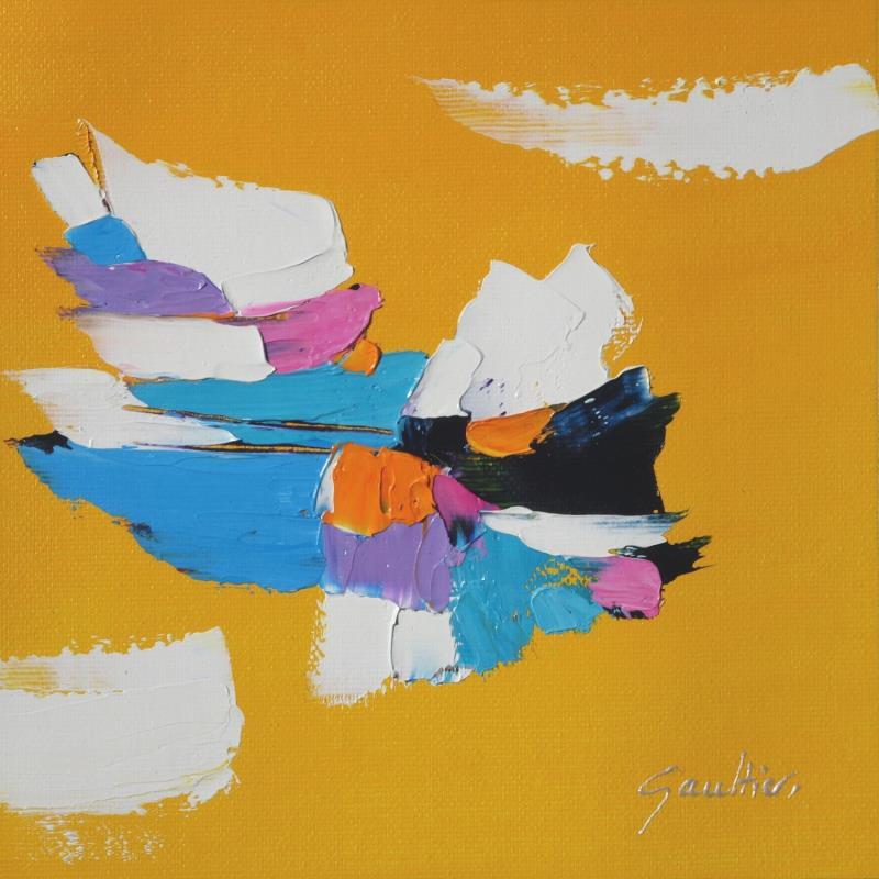 Painting Jaune soleil by Gaultier Dominique | Painting Abstract Minimalist Oil